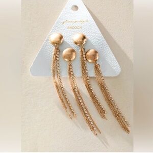 NWT Free People Brandy Fringe Pin Set in Gold